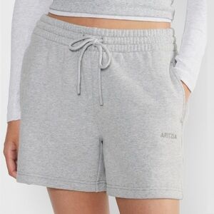 Aritzia Sweatfleece Boyfriend Shorts - Size M - Heather Chrome (Sold Out Online)